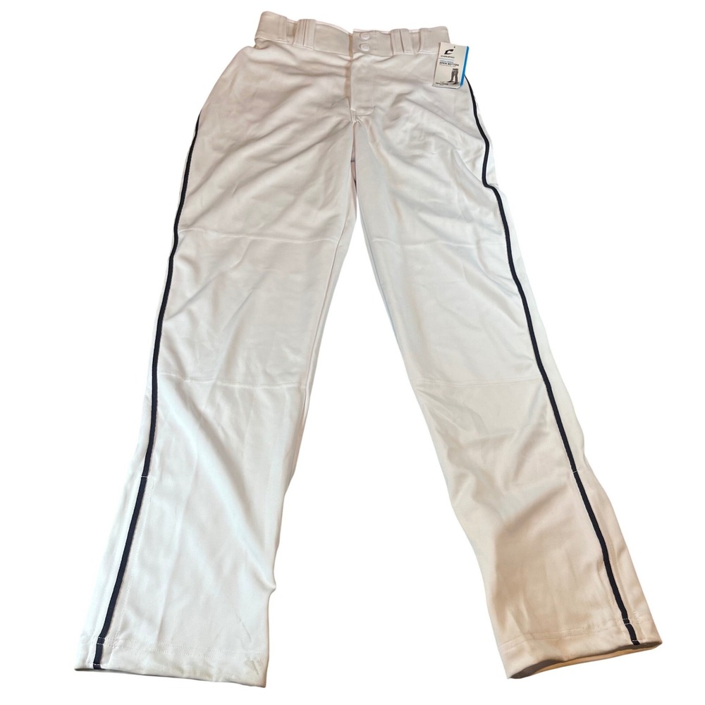 Champro Triple Crown Open Bottom Baseball Pants White‎ Navy BP91U Mens Small NEW